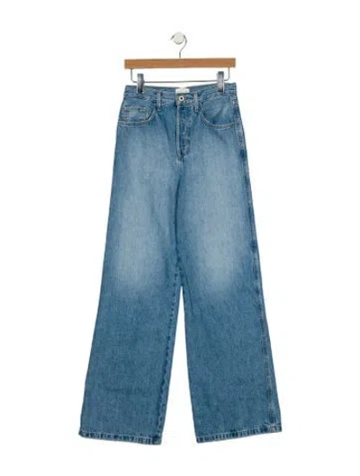 Pre-owned Favorite Daughter High-rise Wide Leg Jeans In Blue