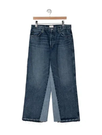 Pre-owned Favorite Daughter High-rise Wide Leg Jeans In Blue