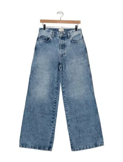 Pre-owned Favorite Daughter High-rise Wide Leg Jeans In Blue