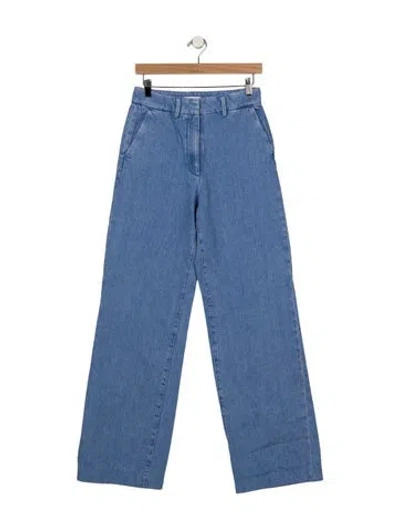 Pre-owned Favorite Daughter High-rise Wide Leg Jeans In Blue