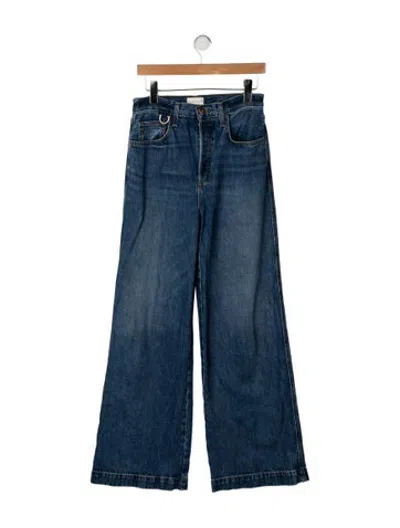 Pre-owned Favorite Daughter High-rise Wide Leg Jeans In Blue