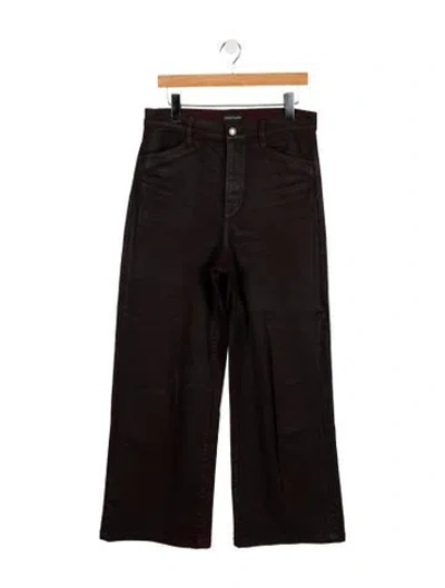 Pre-owned Favorite Daughter High-rise Wide Leg Jeans In Brown