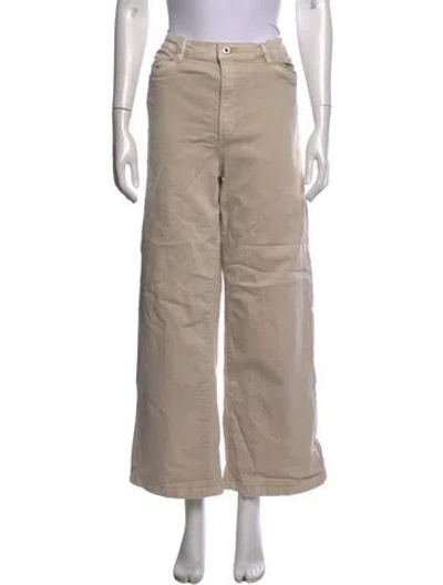 Pre-owned Favorite Daughter High-rise Wide Leg Jeans In Neutrals