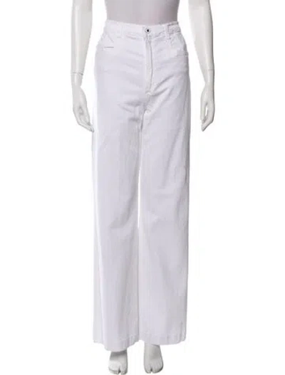 Pre-owned Favorite Daughter High-rise Wide Leg Jeans In White