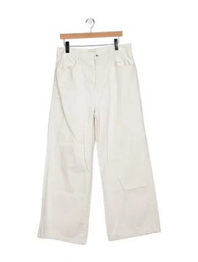 Pre-owned Favorite Daughter High-rise Wide Leg Jeans In White