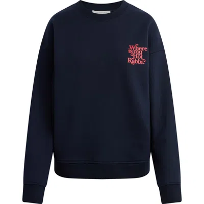 Favorite Daughter Hot Rabbi Crewneck Sweatshirt In Blue