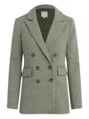 Favorite Daughter The Phoebe Houndstooth Double Breasted Blazer In Green