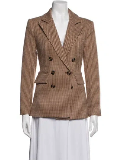 Pre-owned Favorite Daughter Houndstooth Print Blazer In Brown