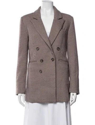 Pre-owned Favorite Daughter Houndstooth Print Blazer In Neutrals
