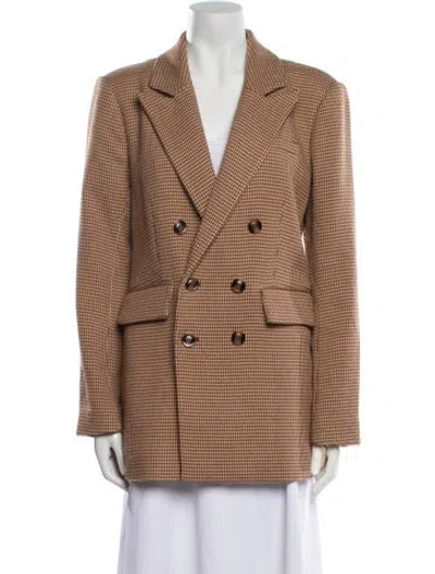 Pre-owned Favorite Daughter Houndstooth Print Coat In Neutral