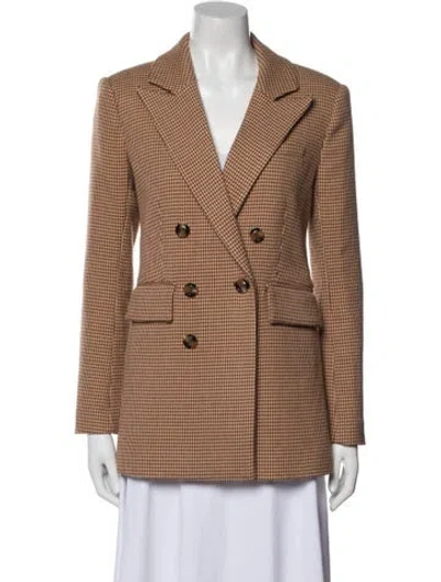 Pre-owned Favorite Daughter Houndstooth Print Coat In Neutral