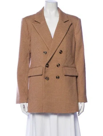 Pre-owned Favorite Daughter Houndstooth Print Coat W/ Tags In Brown