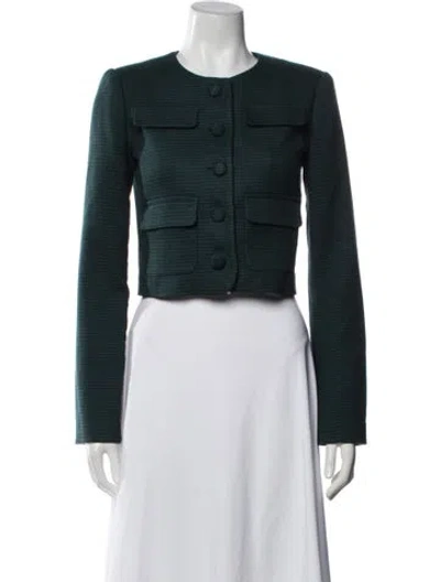 Pre-owned Favorite Daughter Houndstooth Print Jacket In Green
