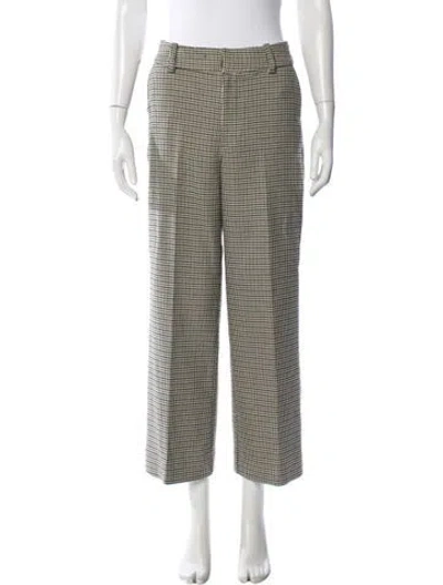 Pre-owned Favorite Daughter Houndstooth Print Straight Leg Pants In Multi