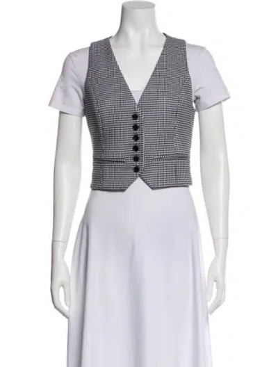 Pre-owned Favorite Daughter Houndstooth Print Vest In Gray