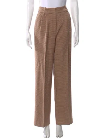 Pre-owned Favorite Daughter Houndstooth Print Wide Leg Pants In Neutral