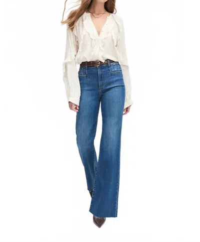 Favorite Daughter Jordie Wide Leg Super High Rise Jeans In Madison In Blue