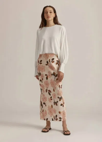 Favorite Daughter Josie Midi Skirt In Bare Roses In Multi