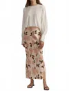 Favorite Daughter Josie Midi Skirt In Bare Roses In White