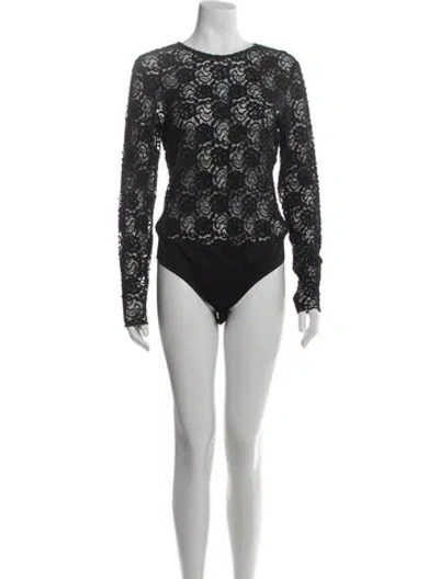 Pre-owned Favorite Daughter Lace Pattern Crew Neck Bodysuit In Multi