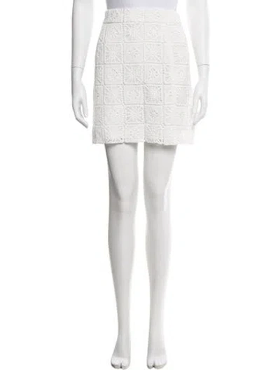 Pre-owned Favorite Daughter Lace Pattern Mini Skirt W/ Tags In White