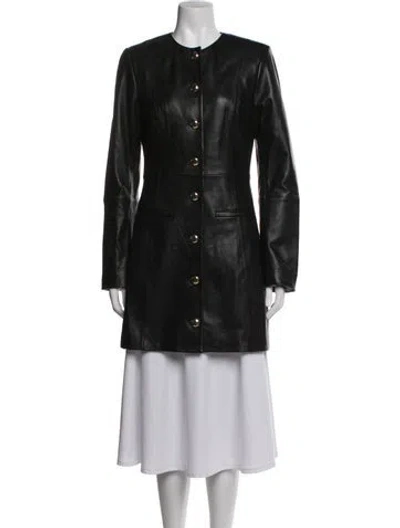 Pre-owned Favorite Daughter Lamb Leather Coat In Black