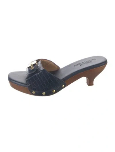 Pre-owned Favorite Daughter Leather Slides In Blue