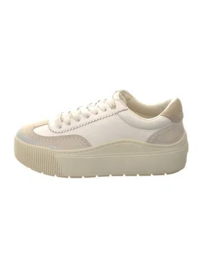 Pre-owned Favorite Daughter Leather Sneakers In Neutral