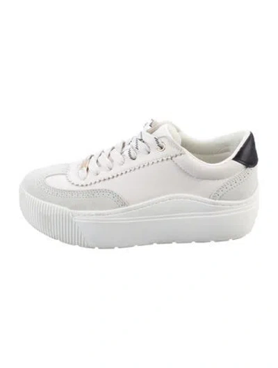 Pre-owned Favorite Daughter Leather Sneakers In White