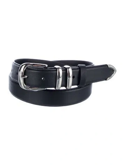Pre-owned Favorite Daughter Leather Waist Belt In Black