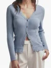 Favorite Daughter The Lena Bustier Rib Cardigan In Blue