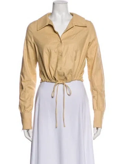 Pre-owned Favorite Daughter Linen Biker Jacket In Neutral