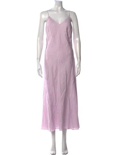 Pre-owned Favorite Daughter Linen Midi Length Dress In Purple
