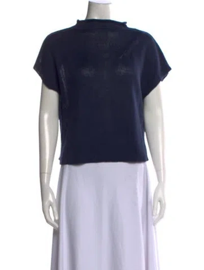 Pre-owned Favorite Daughter Linen Mock Neck Sweater W/ Tags In Black