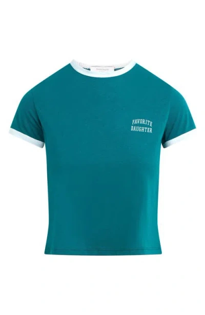 Favorite Daughter Logo Crop Ringer T-shirt In Multi