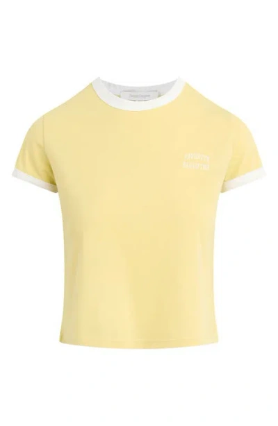 Favorite Daughter Logo Crop Ringer T-shirt In Multi