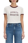 Favorite Daughter Collegiate Ringer Tee In White Burgundy In White