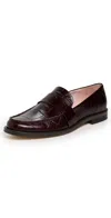 Favorite Daughter Lola Croc Loafers Deep Bordeaux In Burgundy