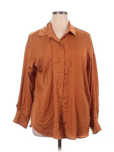 Pre-owned Favorite Daughter Long Sleeve Blouse In Brown