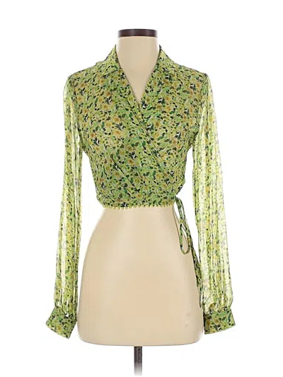 Pre-owned Favorite Daughter Long Sleeve Blouse In Green