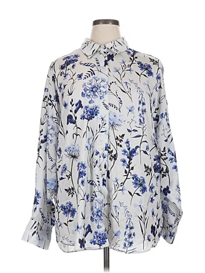 Pre-owned Favorite Daughter Long Sleeve Blouse In Silver