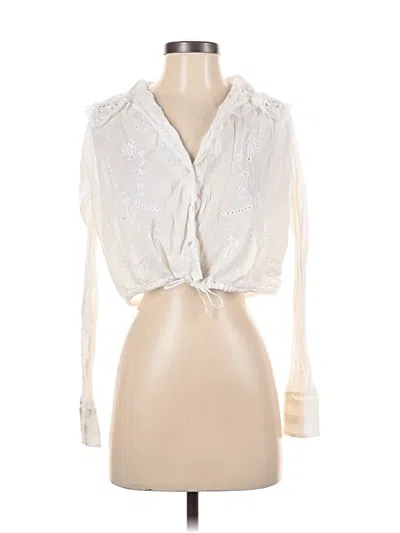 Pre-owned Favorite Daughter Long Sleeve Blouse In White