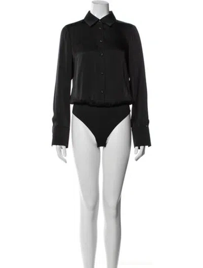 Pre-owned Favorite Daughter Long Sleeve Bodysuit In Black