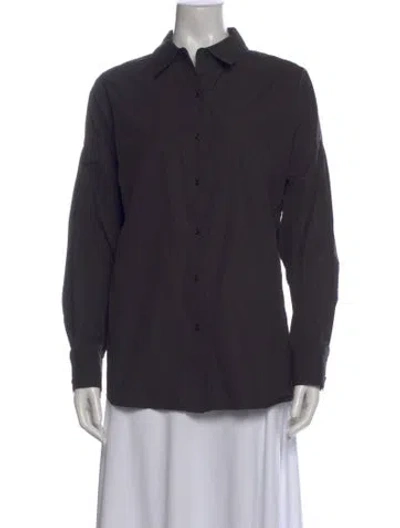 Pre-owned Favorite Daughter Long Sleeve Button-up Top In Black