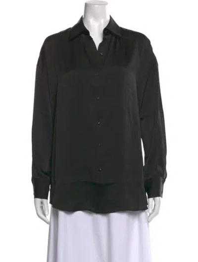 Pre-owned Favorite Daughter Long Sleeve Button-up Top In Black