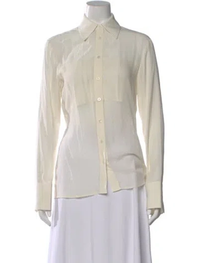 Pre-owned Favorite Daughter Long Sleeve Button-up Top In Neutral