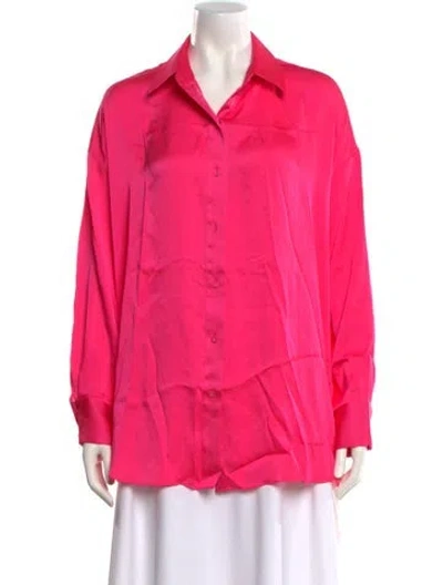 Pre-owned Favorite Daughter Long Sleeve Button-up Top In Pink