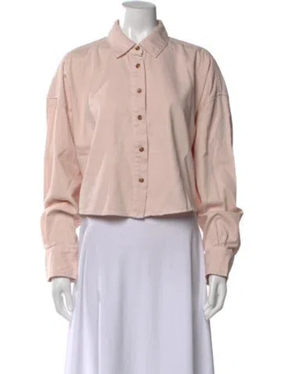 Pre-owned Favorite Daughter Long Sleeve Button-up Top In Pink