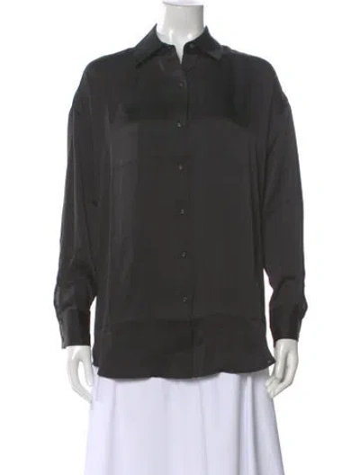 Pre-owned Favorite Daughter Long Sleeve Button-up Top W/ Tags In Gray