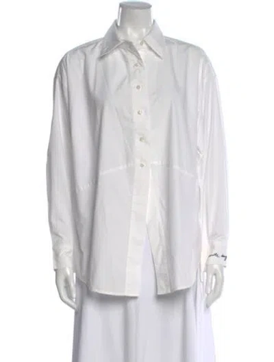 Pre-owned Favorite Daughter Long Sleeve Button-up Top In White